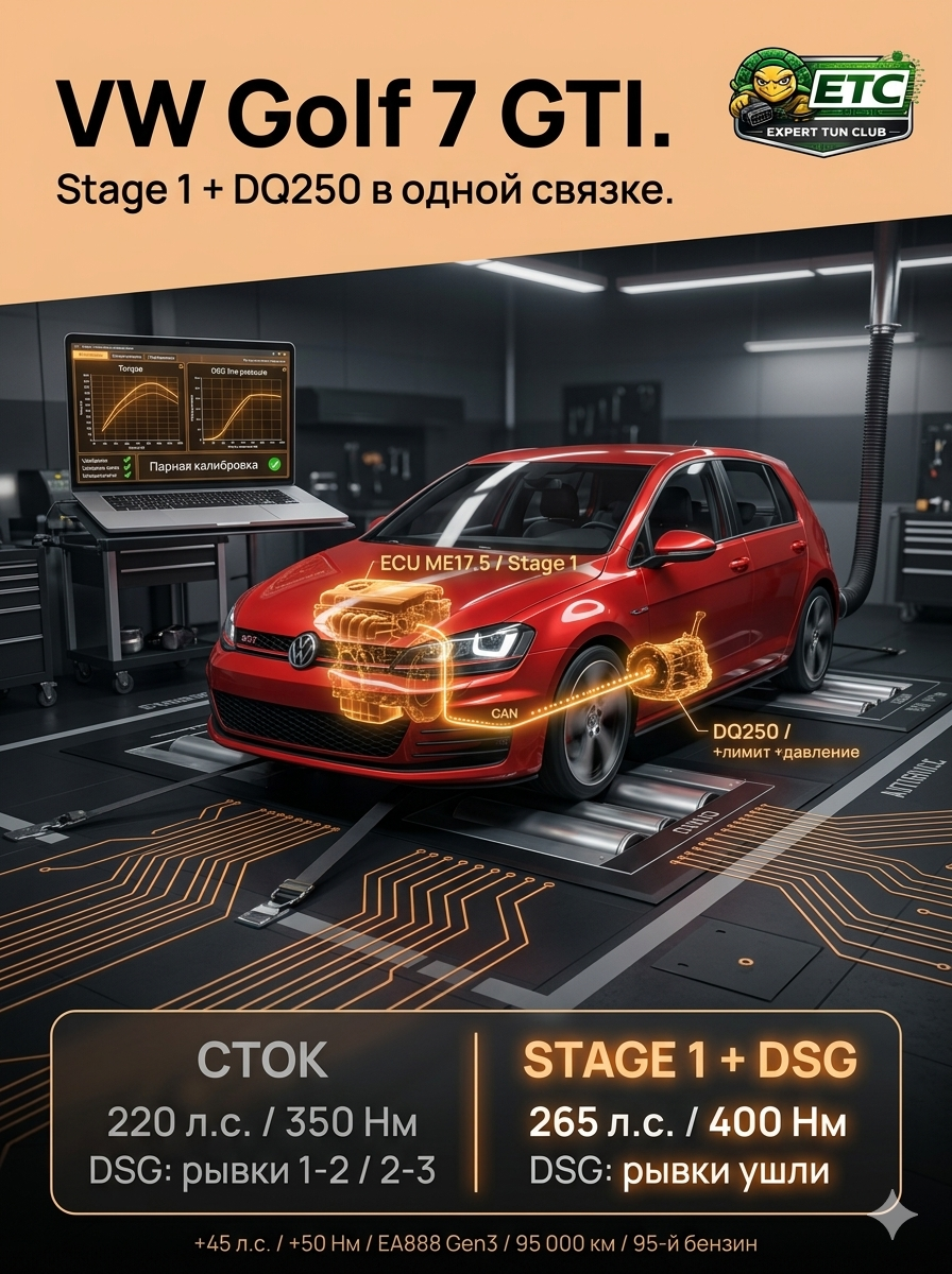 VW Golf 7 GTI - Stage 1 EA888 + DQ250