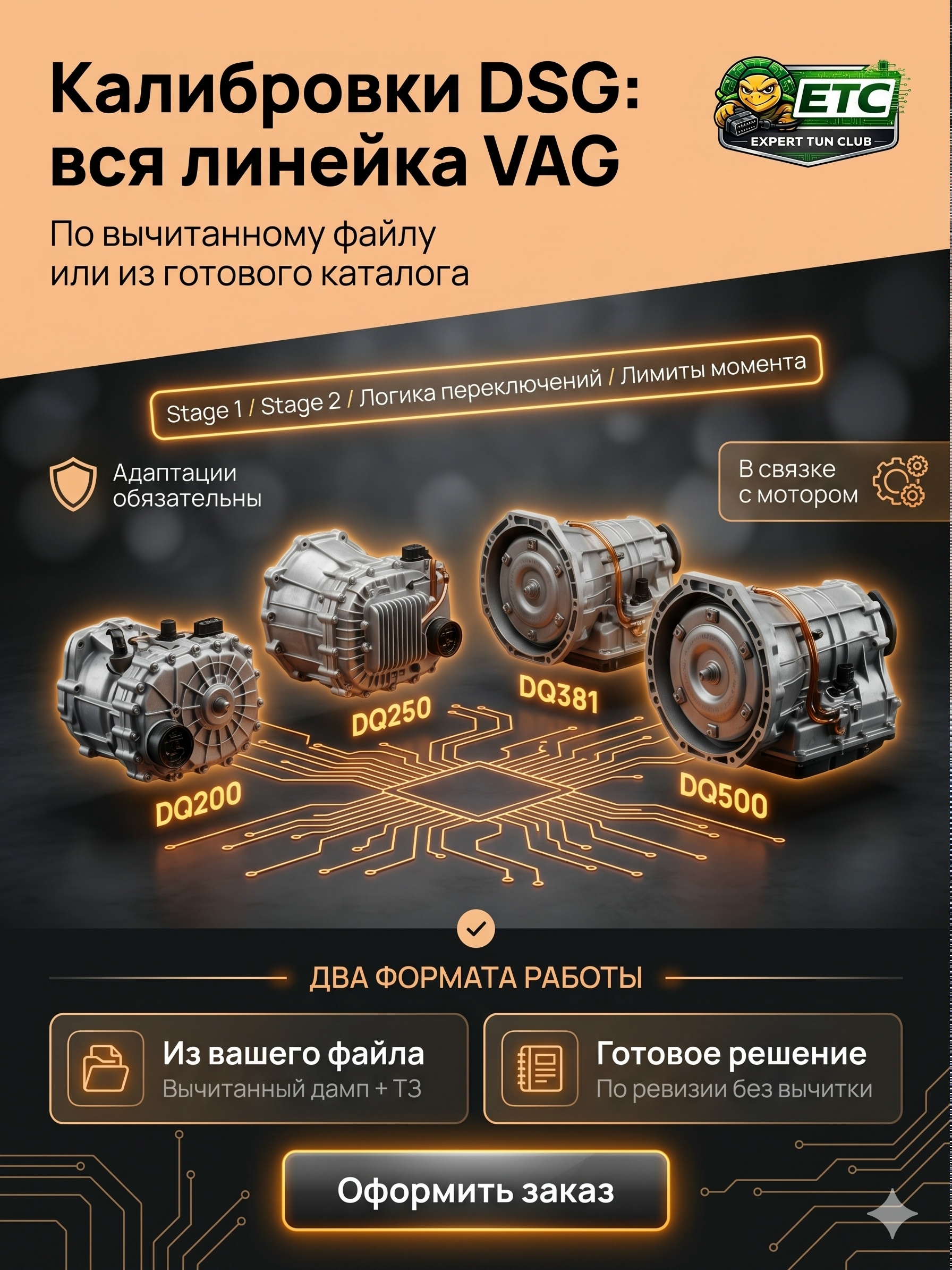 DQ250 и DQ381: калибровка DSG из вычитанного файла
