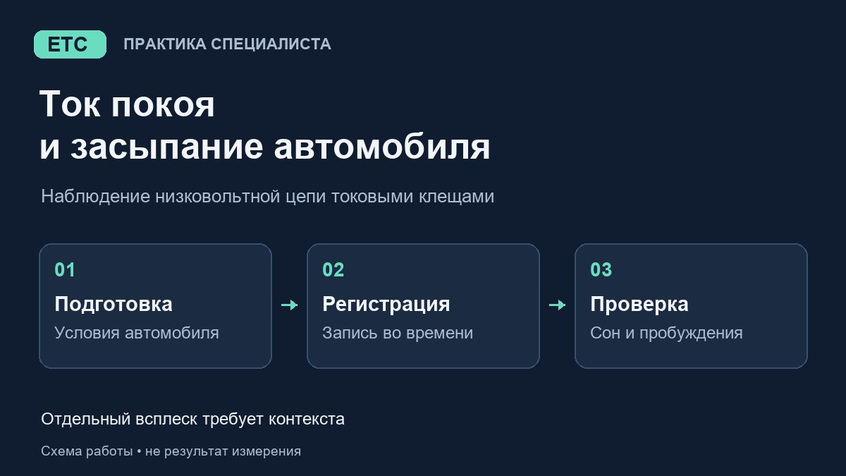 Ток покоя автомобиля: как записать засыпание клещами