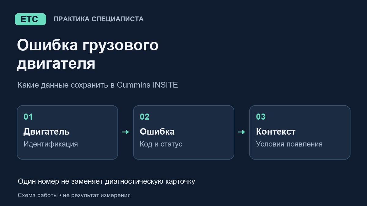 Ошибки Cummins INSITE: что сохранить до сброса