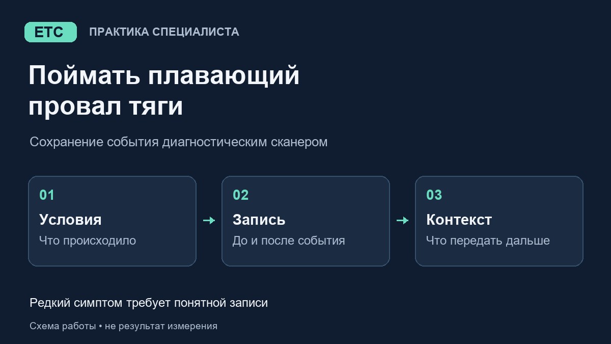 Плавающий провал тяги: как сохранить событие сканером
