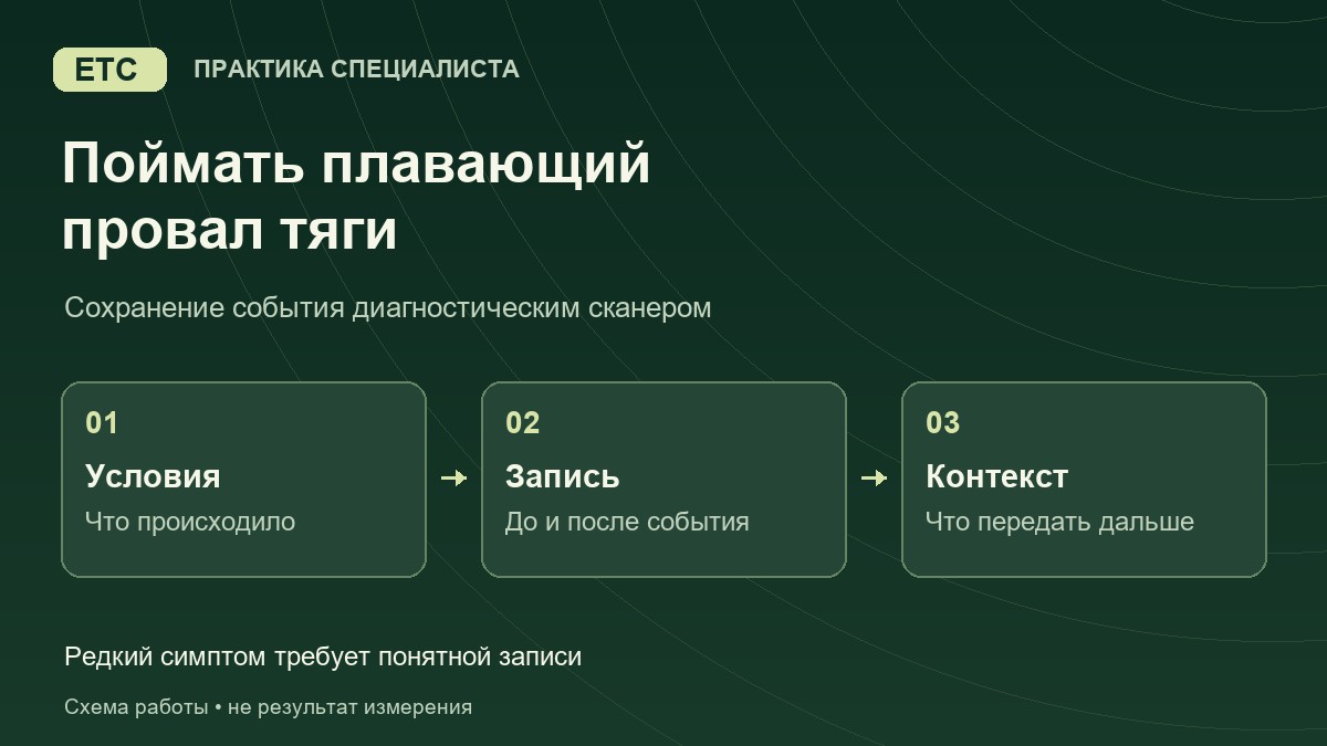Плавающий провал тяги: как сохранить событие сканером
