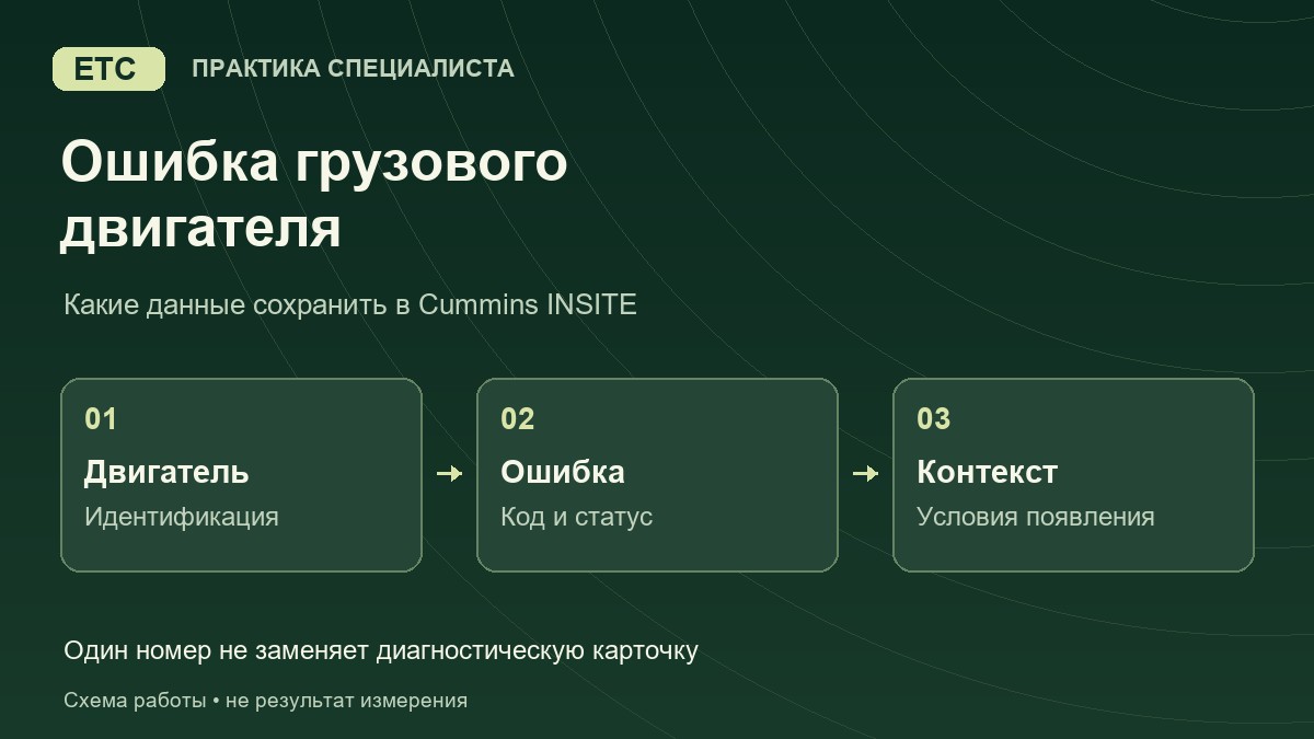 Ошибки Cummins INSITE: что сохранить до сброса