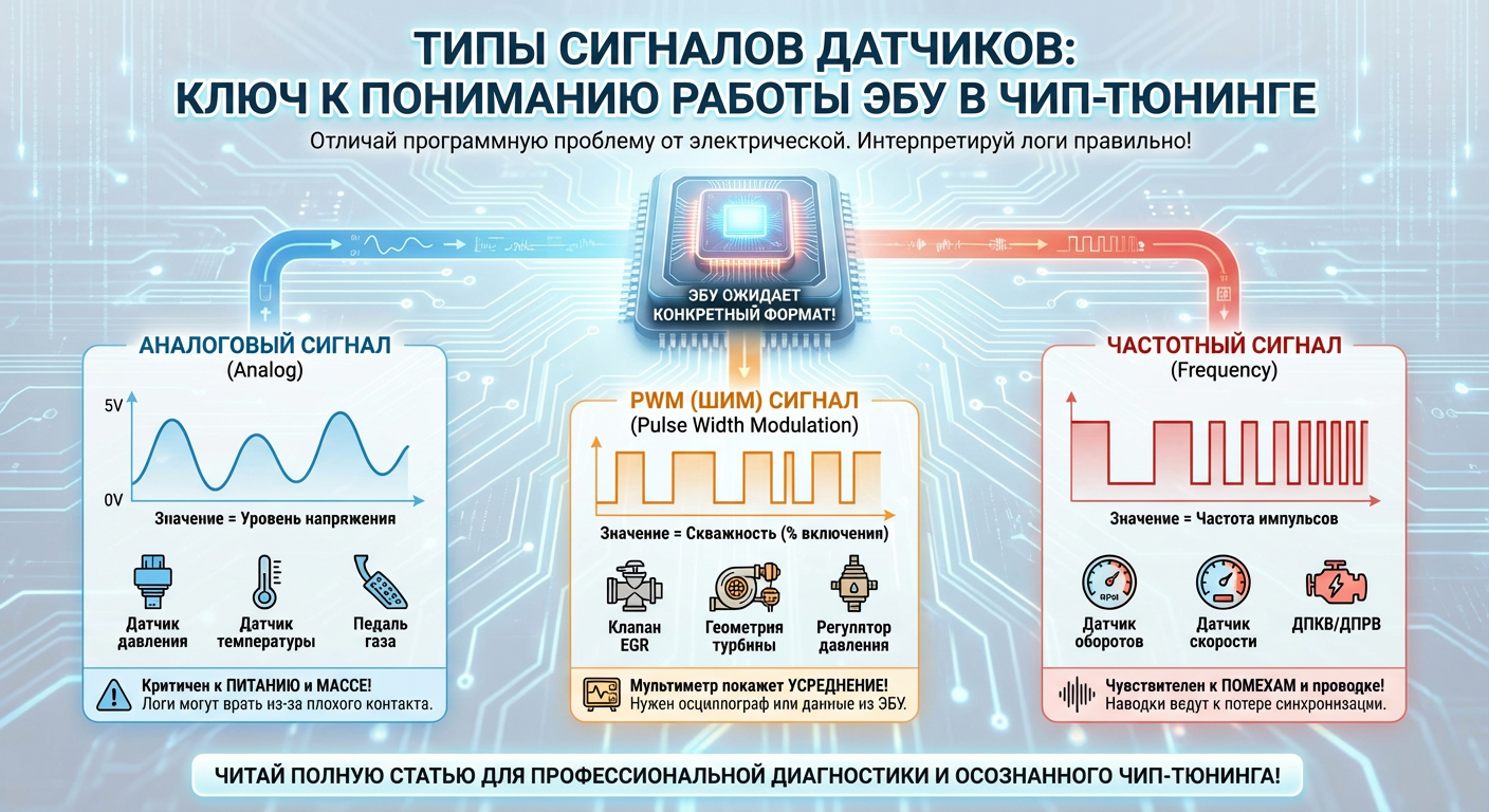 Типы сигналов датчиков (аналог, PWM, частота)