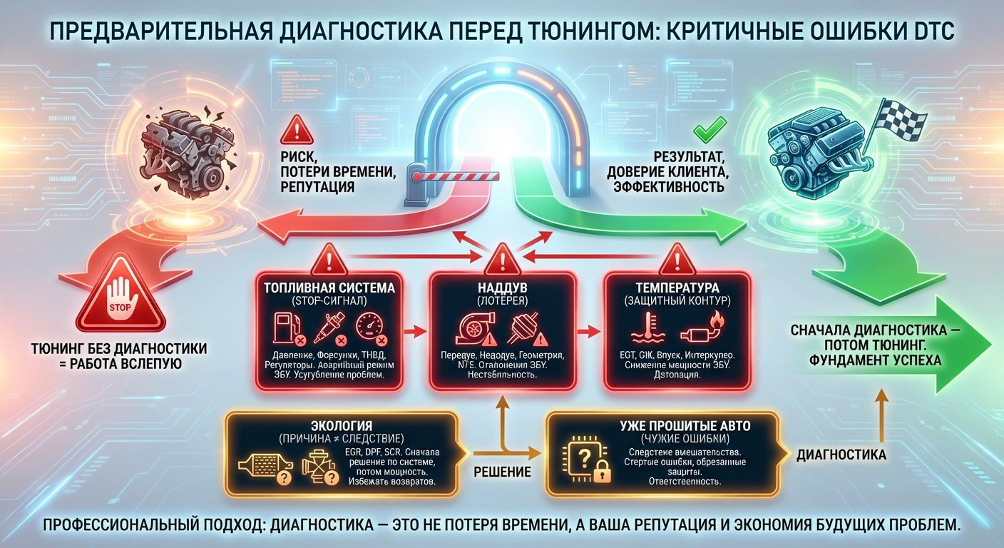 Предварительная диагностика перед тюнингом. Какие ошибки DTC критичны и почему без этого нельзя начинать работу