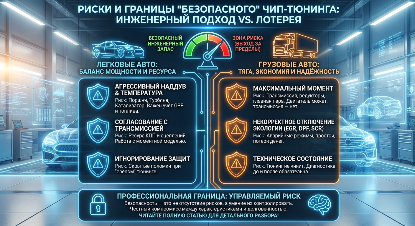 Риски и границы «безопасного» чип-тюнинга легковых и грузовых автомобилей