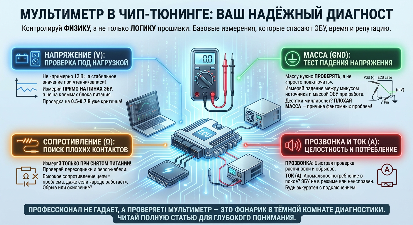 Мультиметр в работе чип-тюнера: что, как и зачем измерять на практике