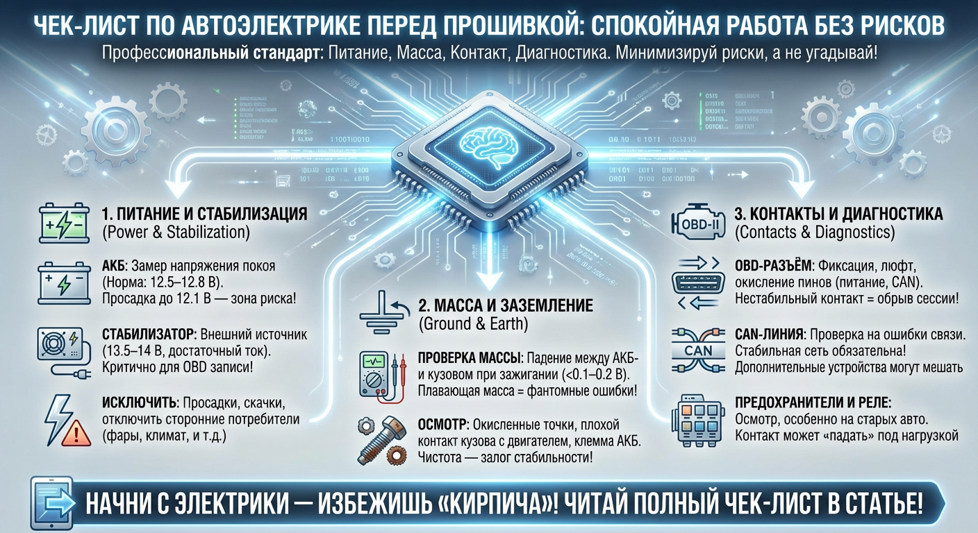 Чек-лист по автоэлектрике перед прошивкой