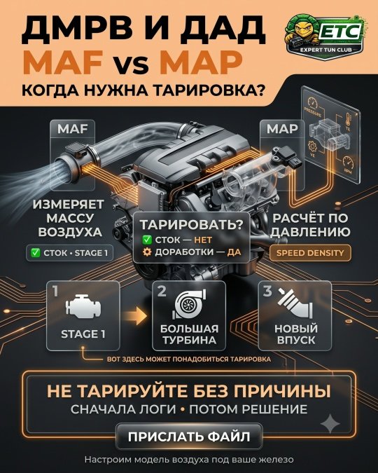 Тарировка ДМРВ и ДАД (MAF vs MAP)