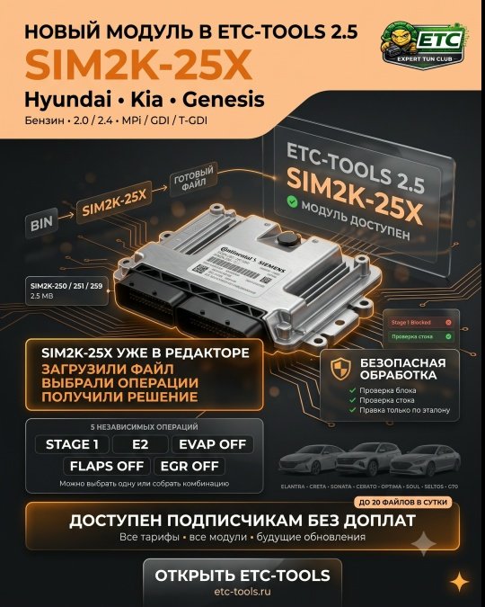 Бензиновые Hyundai, Kia и Genesis на блоках Continental / Siemens SIM2K-25X теперь обрабатываются прямо в браузере