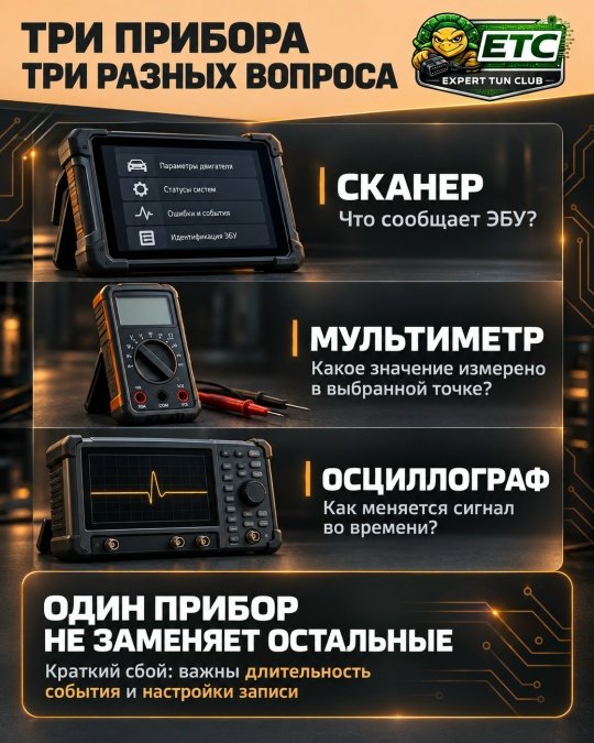 Сканер, мультиметр и осциллограф