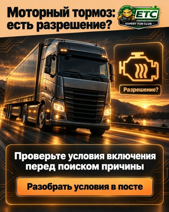 Моторный тормоз выбран, замедления нет