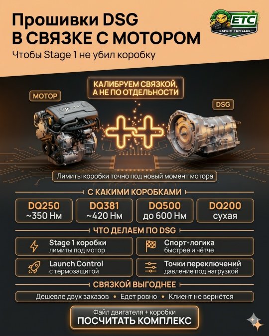 ПРОШИВКИ DSG: ЧТОБЫ STAGE 1 НА ДВИГАТЕЛЕ НЕ УБИЛ КОРОБКУ