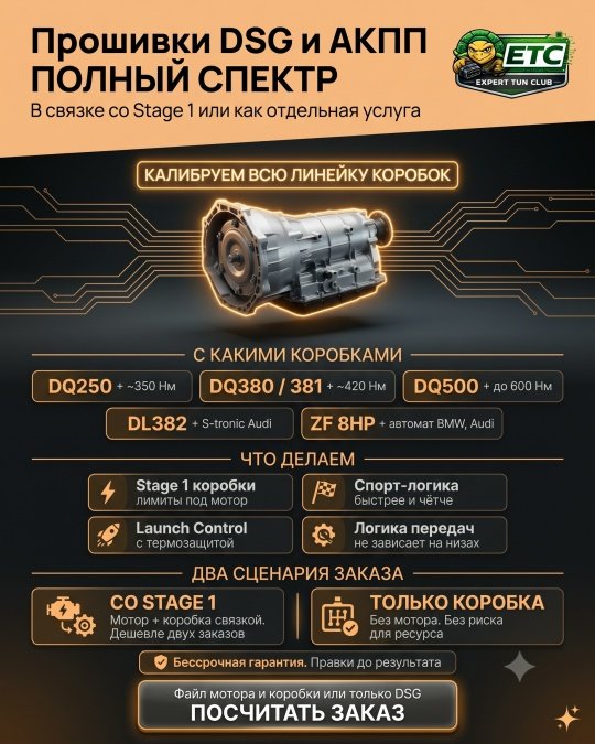 ПРОШИВКИ DSG: ЧТОБЫ STAGE 1 НА ДВИГАТЕЛЕ НЕ УБИЛ КОРОБКУ