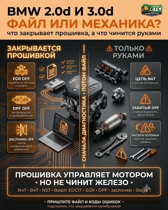 BMW 2.0d и 3.0d: что на дизеле реально закрывается прошивкой, а что только руками?